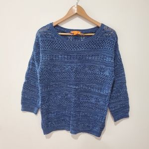 Joe fresh blue open knit sweater medium